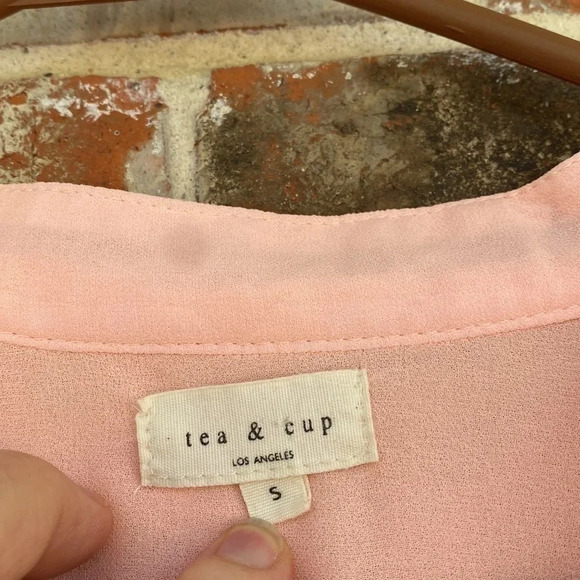 Tea & Cup Peach Chiffon Shirt Dress - Picture 10 of 12